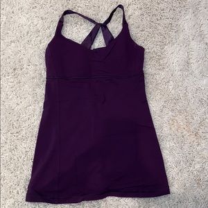 Long Fitted Lululemon Tank with Cross Back